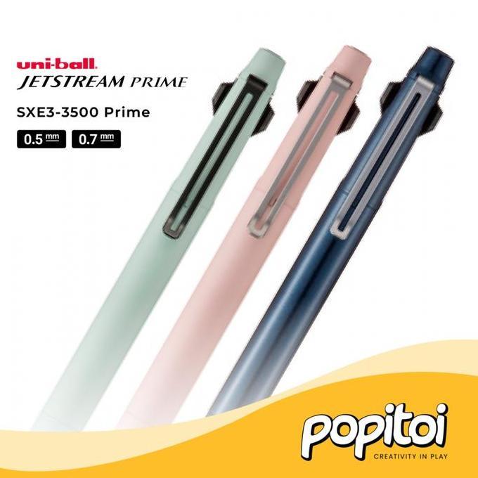 UniBall Jetstream SXE3-3500 PRIME Ballpoint Pen 0.5 0.7 mm Pulpen Multi Pen Uni Ball