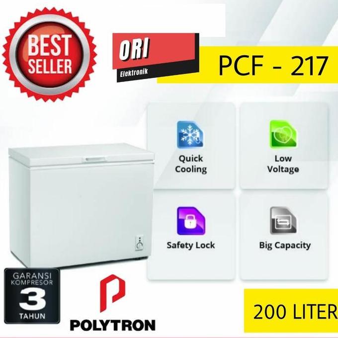 POLYTRON CHEST FREEZER/FREESER BOX 200L PCF-217 (SBY-SDA-GRESIK ONLY)