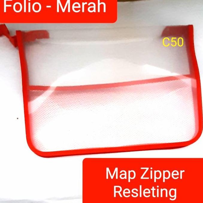 Map Zipper Resleting, Zipper File Map Plastik, Ukuran Folio Diskon