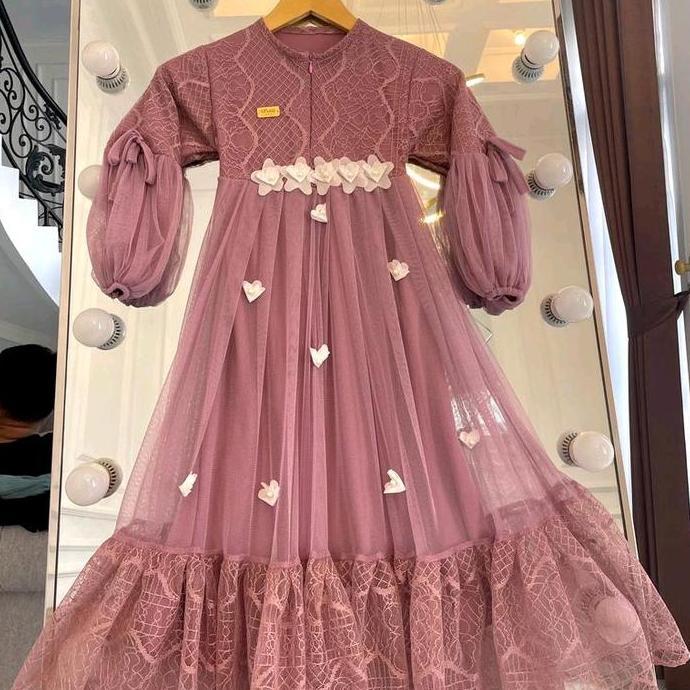 Termurah / Hot Sale Gamis Almahira/Gamis Andara/Dress Kondangan/Gamis Dress Terbaru/Dress Bunga Tabu
