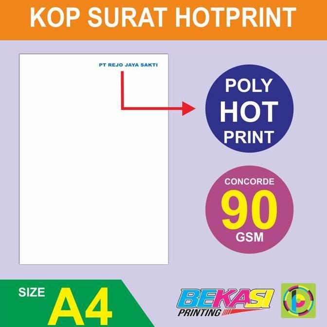 90 GSM Letterhead Foil Cetak Kop Surat Concorde Logo Poly Emas