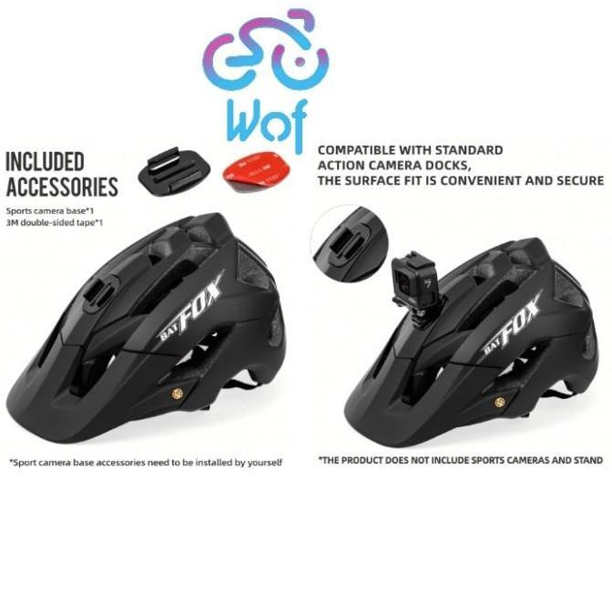 Ready BATFOX Helm Sepeda Gunung AM MTB Helmet Bike + Holder Bracket Gopro