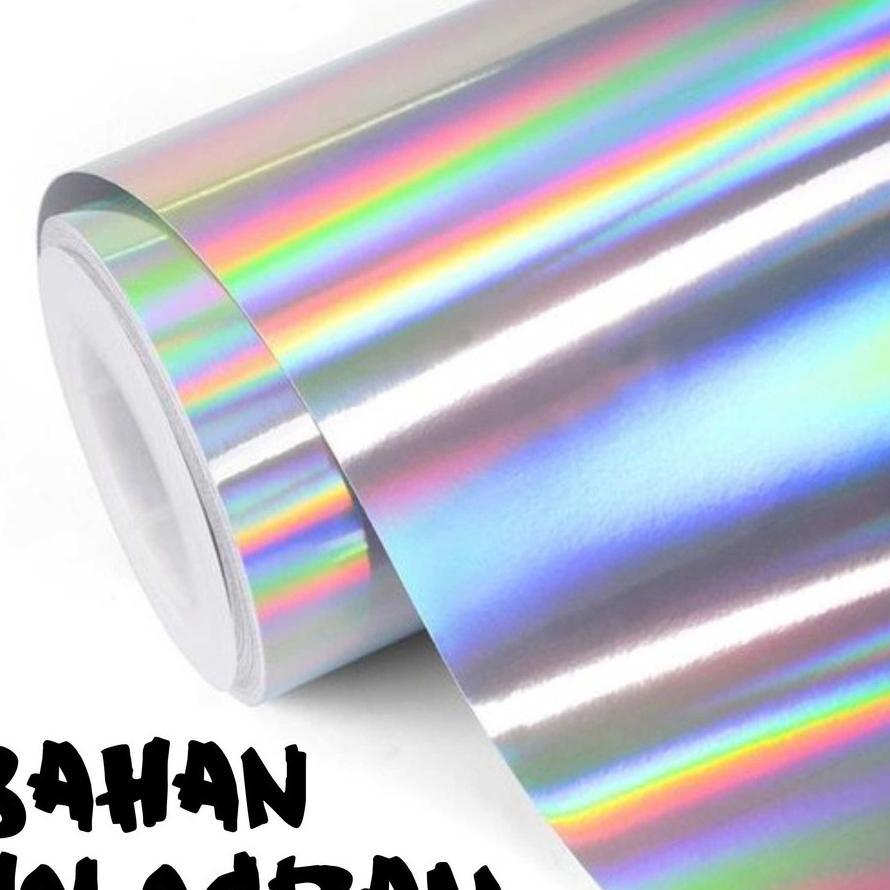 Skotlet Hologram Metal Silver 60 Cm Pelangi Laser Bunglon