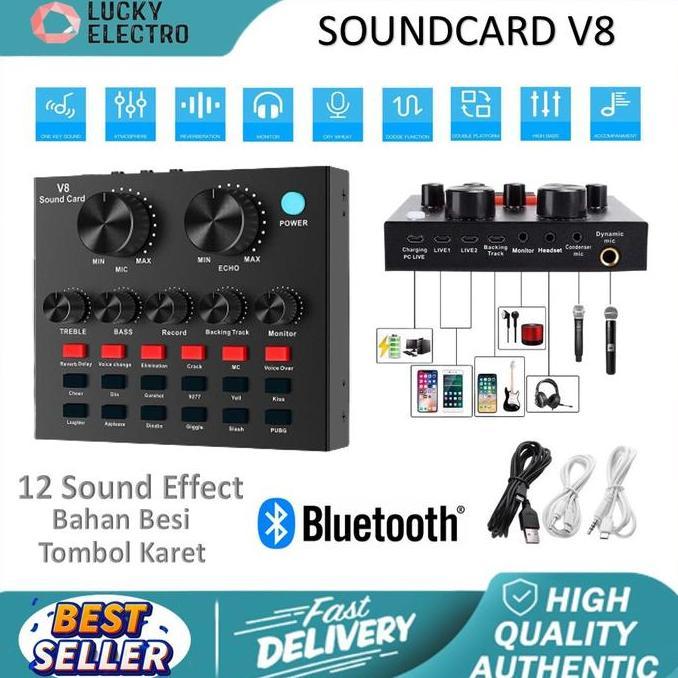 Mixer Audio USB V8S External Soundcard karaoke