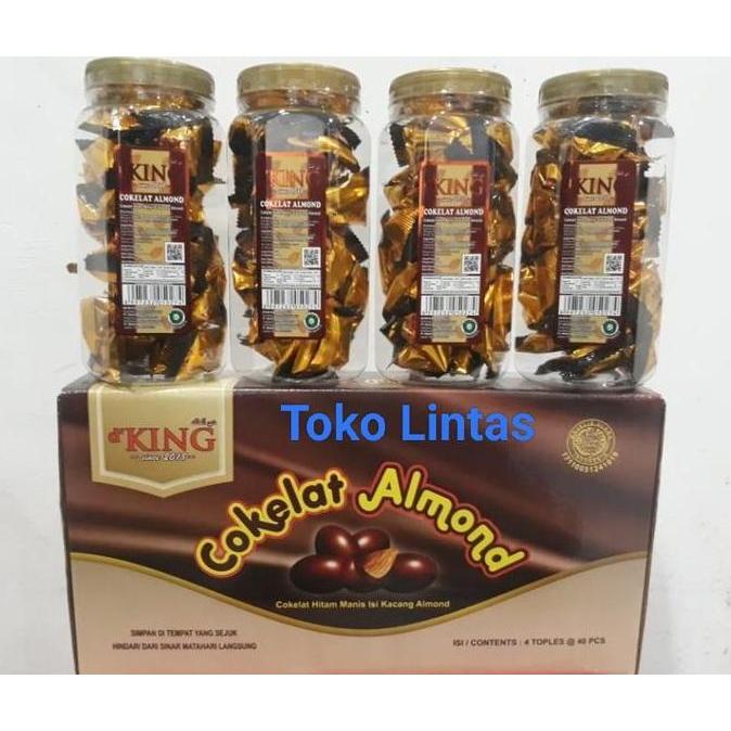 Cokelat Kacang Almond Bonibol D'King Per Dus isi 4 Toples