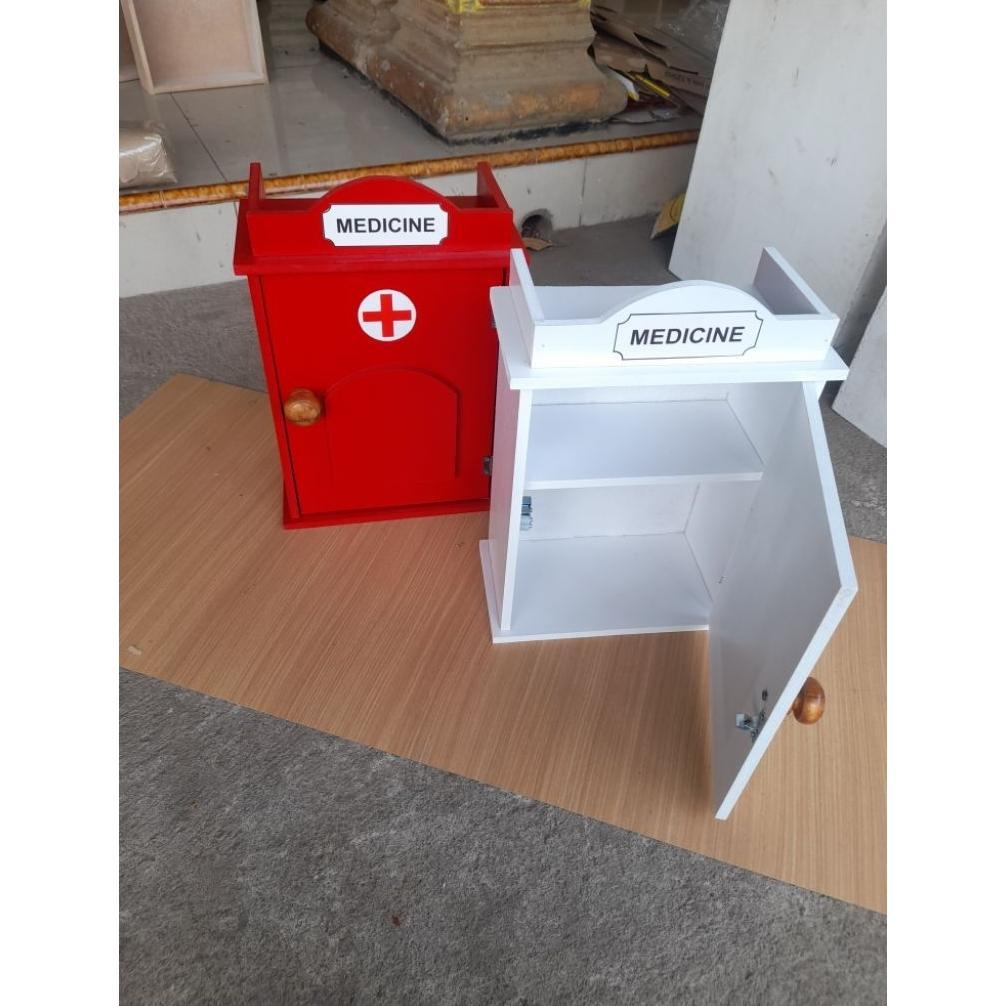 BEST SELLER KOTAK OBAT P3K KAYU ESTETIK - LEMARI MEDIS GANTUNG DINDING MINIMALIS - KOTAK PENYIMPANAN