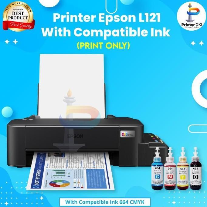 TERBARU - Printer Ink Tank Epson L121 EcoTank A4 L-121 Pengganti L120 Garansi