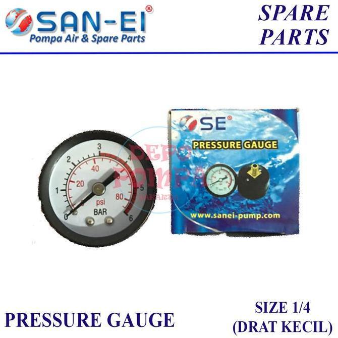 Pressure Gauge Pompa Air 1/4 (Body Kecil) / Ampere Meter Pompa Air Restock