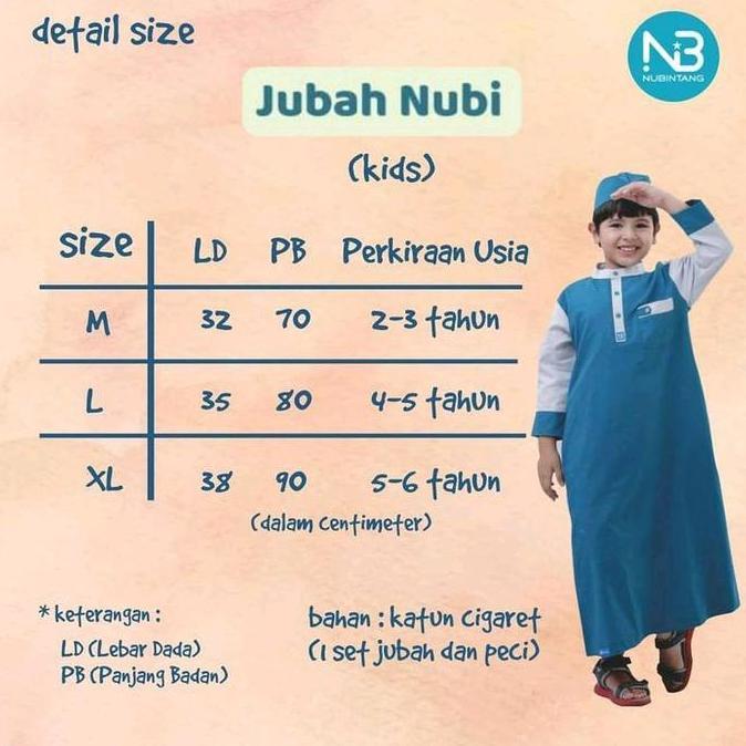 JUBAH ANAK NUBI | Jubah Anak Set Peci | Jubah Warna Anak | Gamis Anak Laki-Laki RF