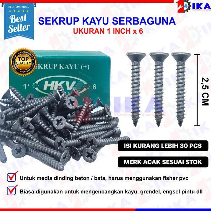 KATERINABLU Sekrup skrup kayu 1 inch (+) plus / bagus kuat murah