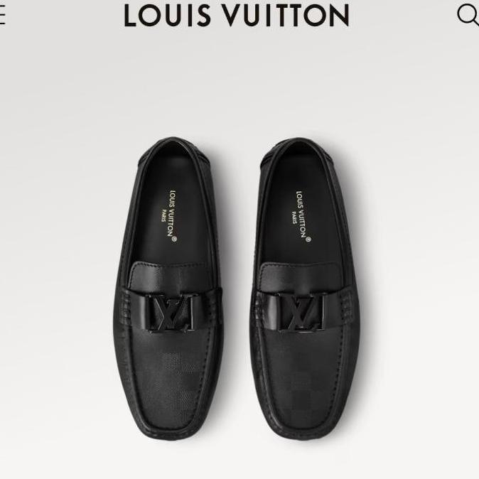 Termurah / Hot Sale Sepatu Loafers Man Lv Louis Vuitton Monte Carlo Mocassin Denim Noir Original Pro