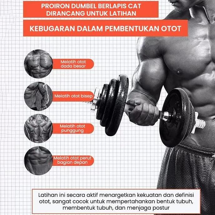 Jimu- Dumbell Barbel 50Kg Set Dumbel Barbel Set 50Kg Peralatan Kebugaran Angkat Berat