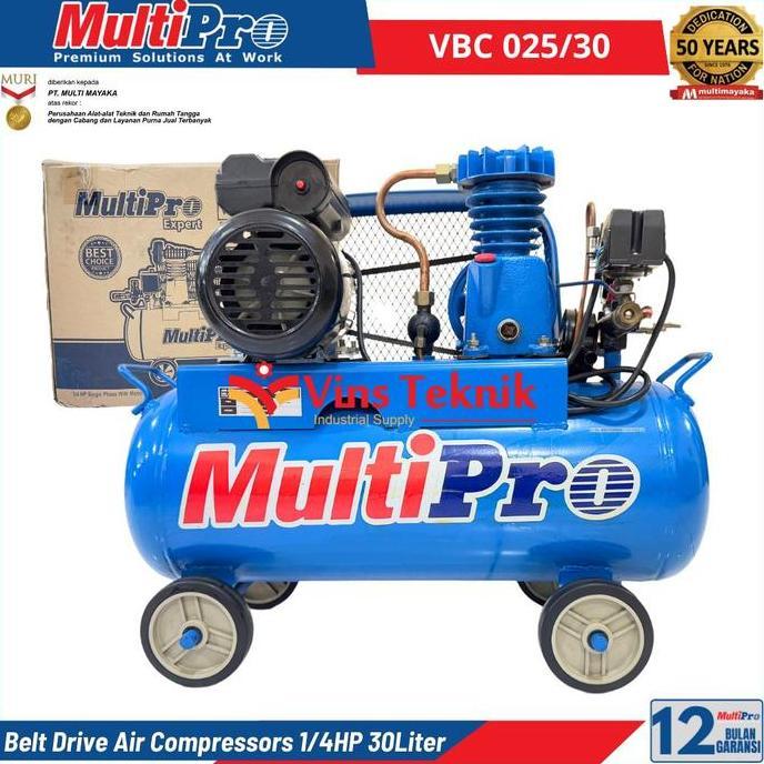 MULTIPRO VBC 025/30 Belt Drive Air Compressors Mesin Kompresor Angin 1/4HP 30L VBC 025/30