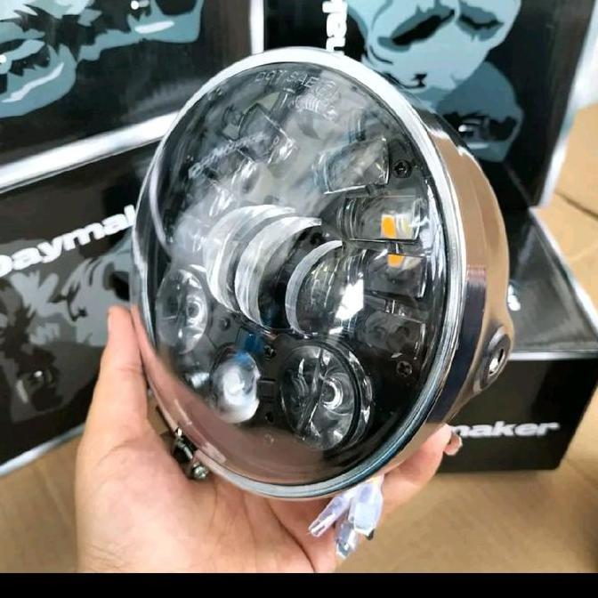 Promo lampu depan daymaker 5.75 inch set batok l2g Chrome Diskon