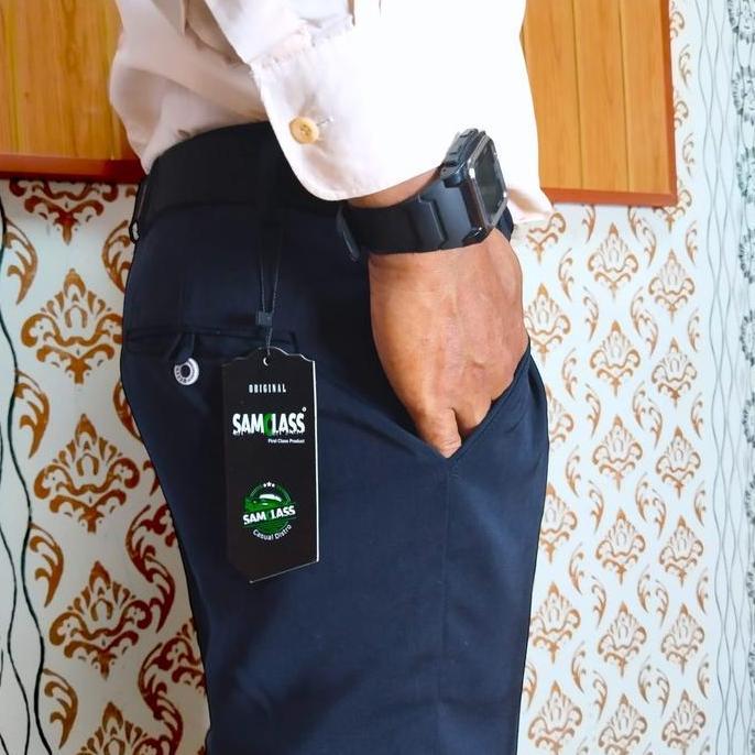 Termurah / Hot Sale Celana Kantor Formal Kerja Bahan Pria Slimfit Nyaman Panjang Lembut Hitam Kain K