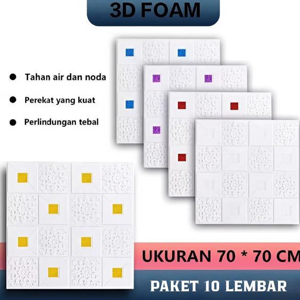 FREE ONGKIR ADG -10 LEMBAR WALLPAPER DINDING MOTIF BATIK SUNFLOWER BUNGA - WALLFOAM 3D TEMBOK PLAFON