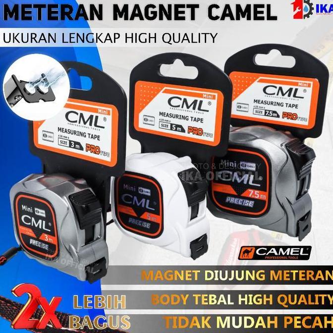 GRANTZY Meteran Camel Mini Ukuran 3 Meter, 5 Meter, dan 7,5 Meter Meteran Tukang 3 Meter Measuring T