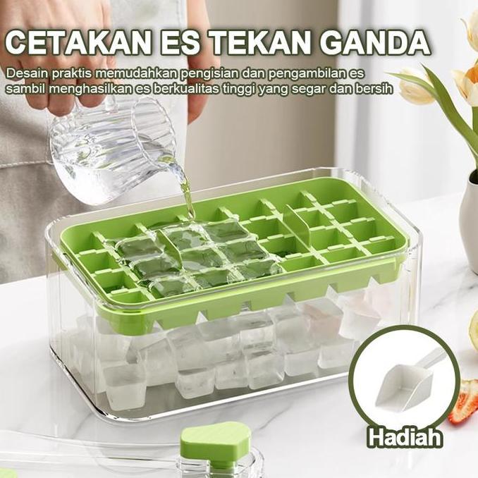 Waiyulimanshop - Jc Ice Cube Maker 28 Grid Cetakan Es Batu Kristal Transparan, Pembuat Es Batu Mini 