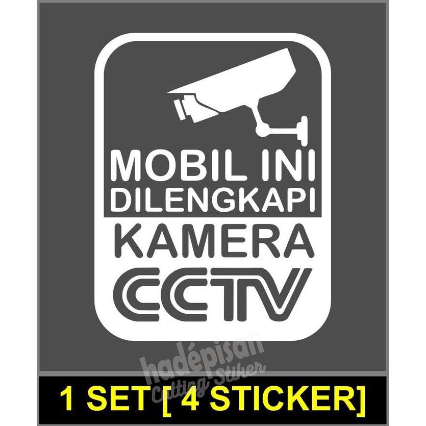 Kualitasbaik- Stiker Cutting Sticker Mobil Toko Rumah - Cctv [1 Set= 4 Stiker]