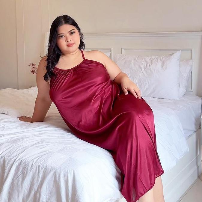Chubby Size Hst  - Elegant look ( Tomato dress ) `` Spaghetti strap choice