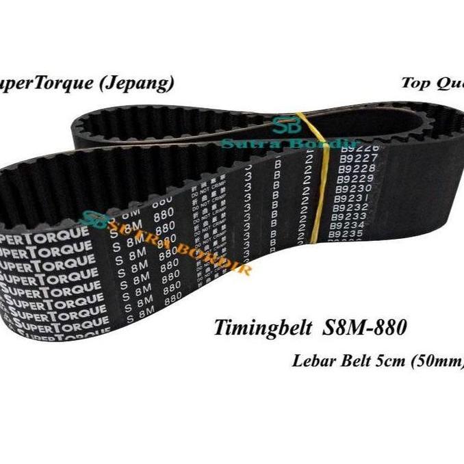 timingbelt S8M 880 lebar 5cm mbl Jepang vbelt Supertorque Mitsuboshi 8M880 timingbelt s8m 880 lebar 