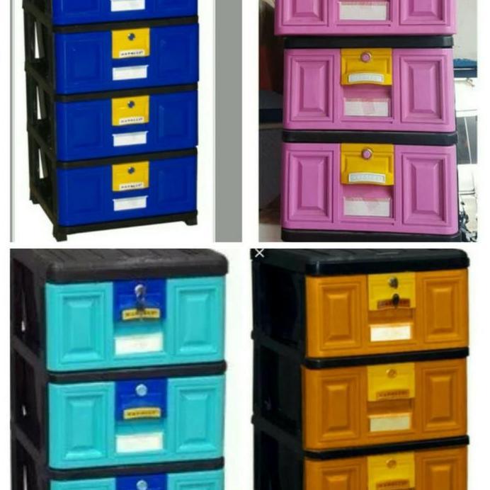 Laci/Lemari Pakaian susun 4 Napolly kunci/Lemari Plastik Napolly 4ssn
