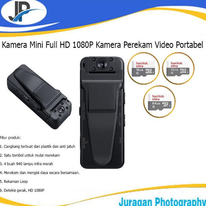 CamKeamanan- Kamera Mini Full HD 1080P Kamera Perekam Video Polisi Portabel
