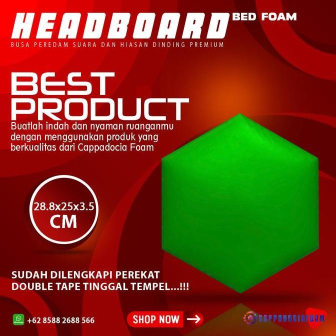 Ready HEADBOARD LEATHER HEXAGONAL PANEL DINDING 3D FOAM PEREDAM SUARA