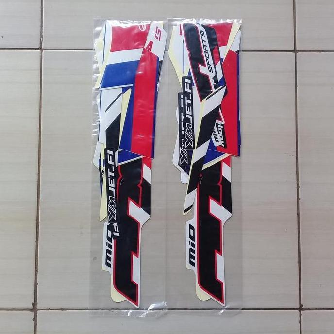 Striping Stiker Motor Yamaha Fino Sporty 125 2014 Putih-Biru