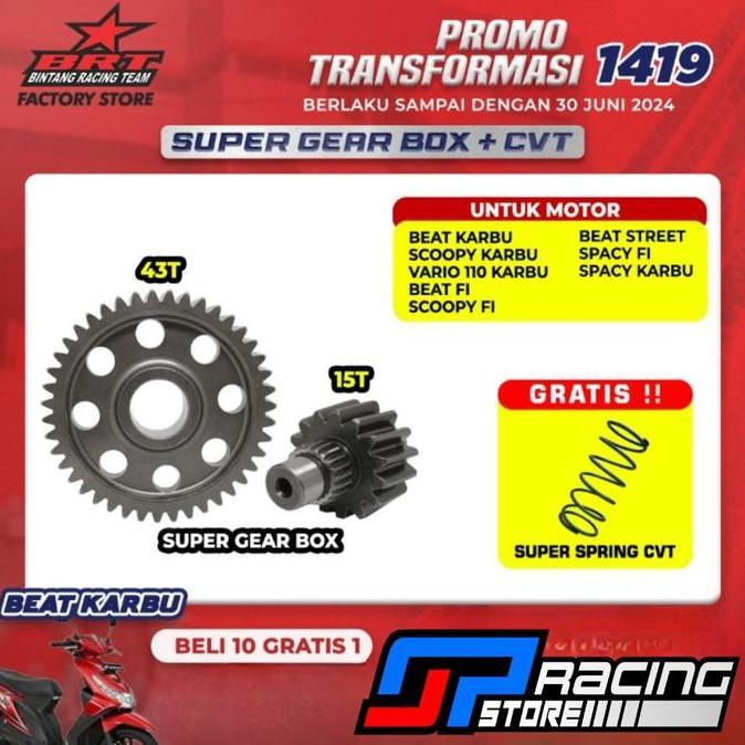 Super Gear Box BRT Beat Karbu/Vario 110/Scoopy/Beat Fi Esp/Beat Street