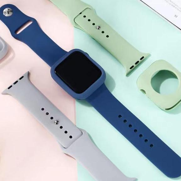 Strap iWatch + Case Silicon Soft Apple Watch Casing Series 1/2/3/4/5/6