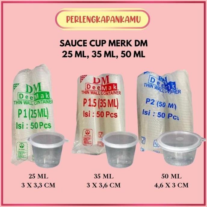 Sauce Cup / Tempat Sambal / Cup Sambal Mini 50ml merk DM 50pcs