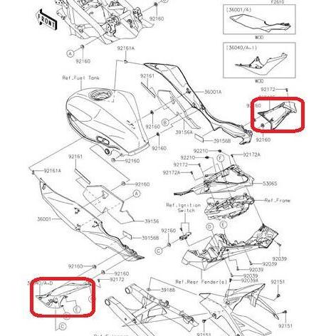 Body Belakang Kawasaki Ninja Rr Mono Original,