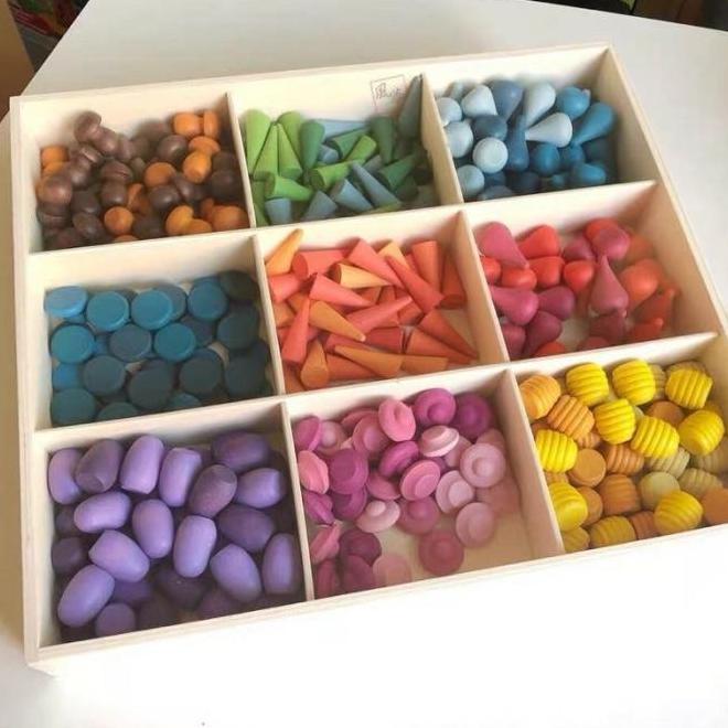 [LKA] Wooden rainbow loose part, wooden grapat grimms alike, open ended toys