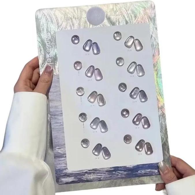 YOUSE CRYSTAL SNOW CAT EYE SILKY ISI 10 WARNA PER SET FREE NAIL FRAME