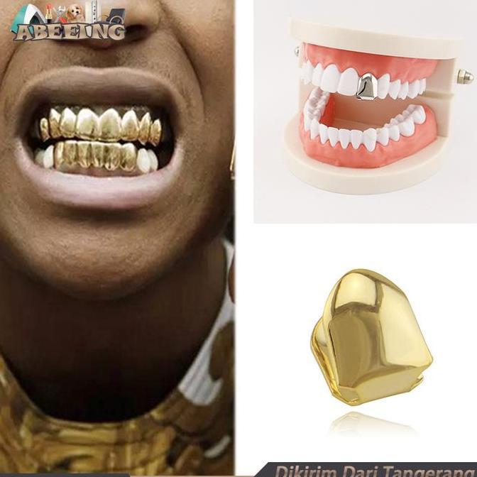 OSCHAR Grillz Gigi Hip Hop Gigi Emas Silver Rose Gold Single Teeth Grillz