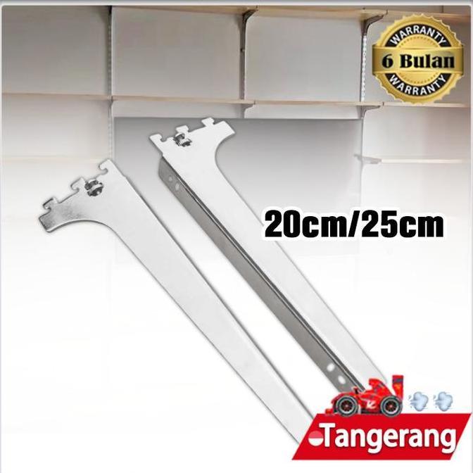 KIMDARY 2PCS Bracket Kaca Stainless / Rak Kaca / Penyanggah Rak Kaca / Siku Ambalan Kaca 20cm 25 cm