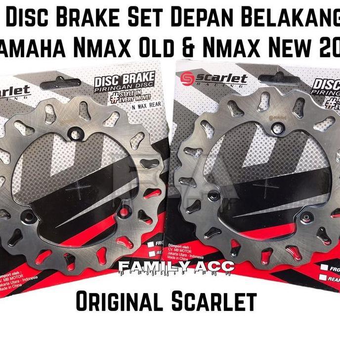 Scarlet Racing - Piringan Cakram Set Standar Variasi Depan Belakang Motor Yamaha Nmax 155 Lama 2016-