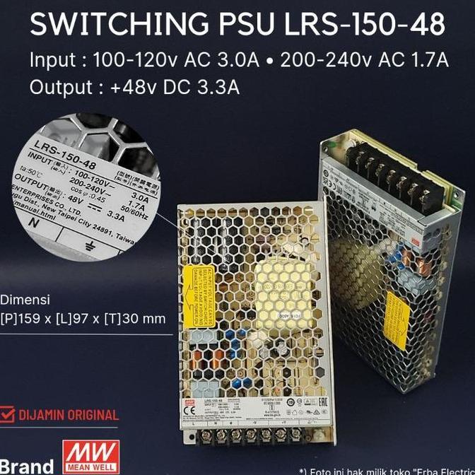 Mean Well DC 48v 3.3A LRS-150-48 Switching Power Supply SMPS