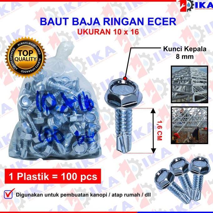 BLOCHEA Baut baja ringan l baut Skrup Baja Ringan 10x16 10x19