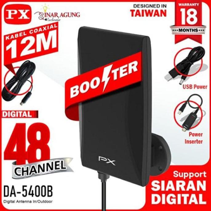 ANTENA TV DIGITAL DAN ANALOG PX DA-5400B BOOSTER INDOOR