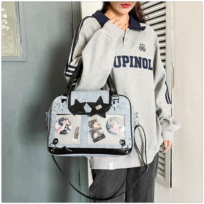DISKON Ita Bag Japanese Tas Kulit Lucu Pvc Transparan Kpop Gaya Model  Shoulder Casual Pain Bag Tas 