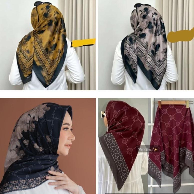 Tahan Lama Hijab Segi Empat Motif  /Kerudung Voal Premium | Jilbab Voal Motip Terlaris Hijab Segi Ti