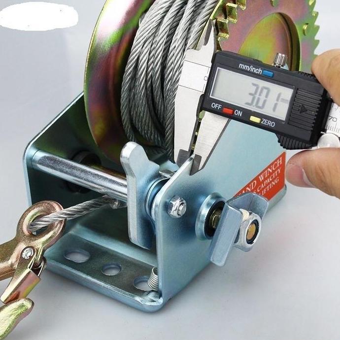 Murah 500/800/1200Lbs Hand Winch 10-20M / Wire Rope Hand Winch Crank Gear Winch  Trailer Boat Winch 