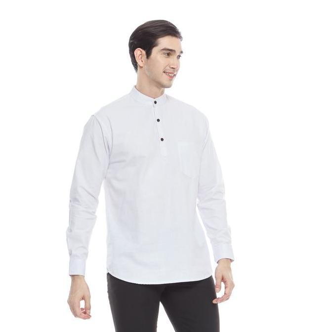 Outskirts - Kemeja Koko Pria Lengan Panjang | Kemeja Koko Putih Slim Fit Kurta Muslim Dewasa Koko  K