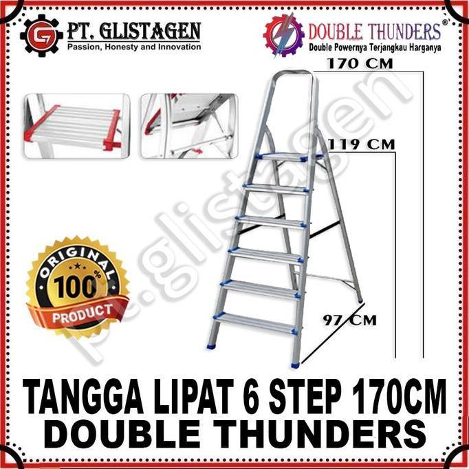 Sale Dt Dlh106 Tangga Lipat Aluminium 6 Step 170Cm 1.7 Meter High Quality