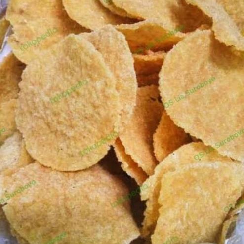 Snack Krupuk puli gendar beras mentah model bulat 500gram