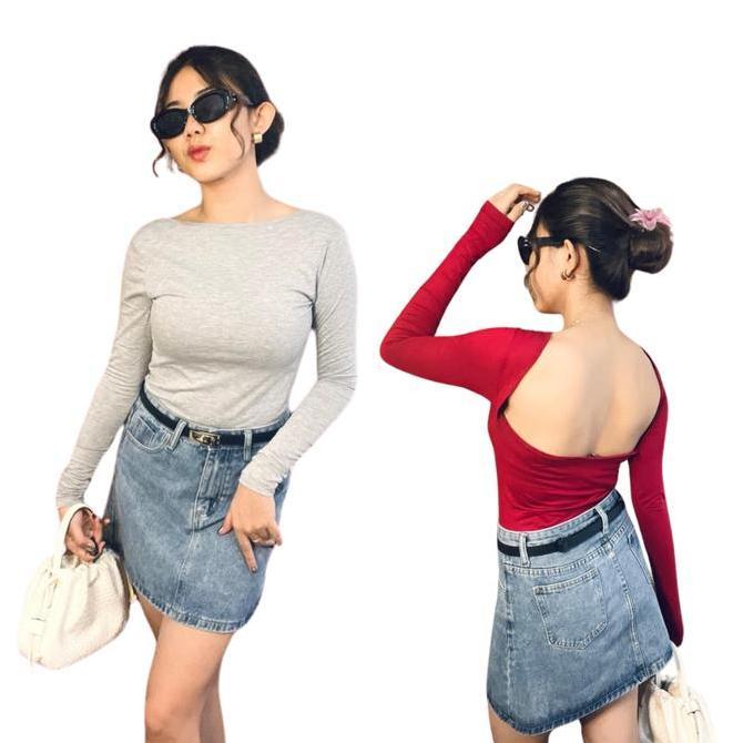 | Crop Top Ilona Long Backless | Elegan CropTop With Backless BIGGSELER