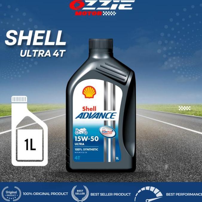 New- Shell Advance Ultra 10W40 / 15W50 / 5W40 Ma & Mb 1L Oli Mesin Motor Matic & 4T 100% Synthetic