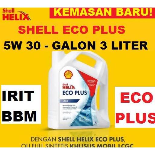 New- Shell Helix Eco 5 W - 30 Oli Mobil Khusus Lcgc Isi 3,5 L Ayla Agya